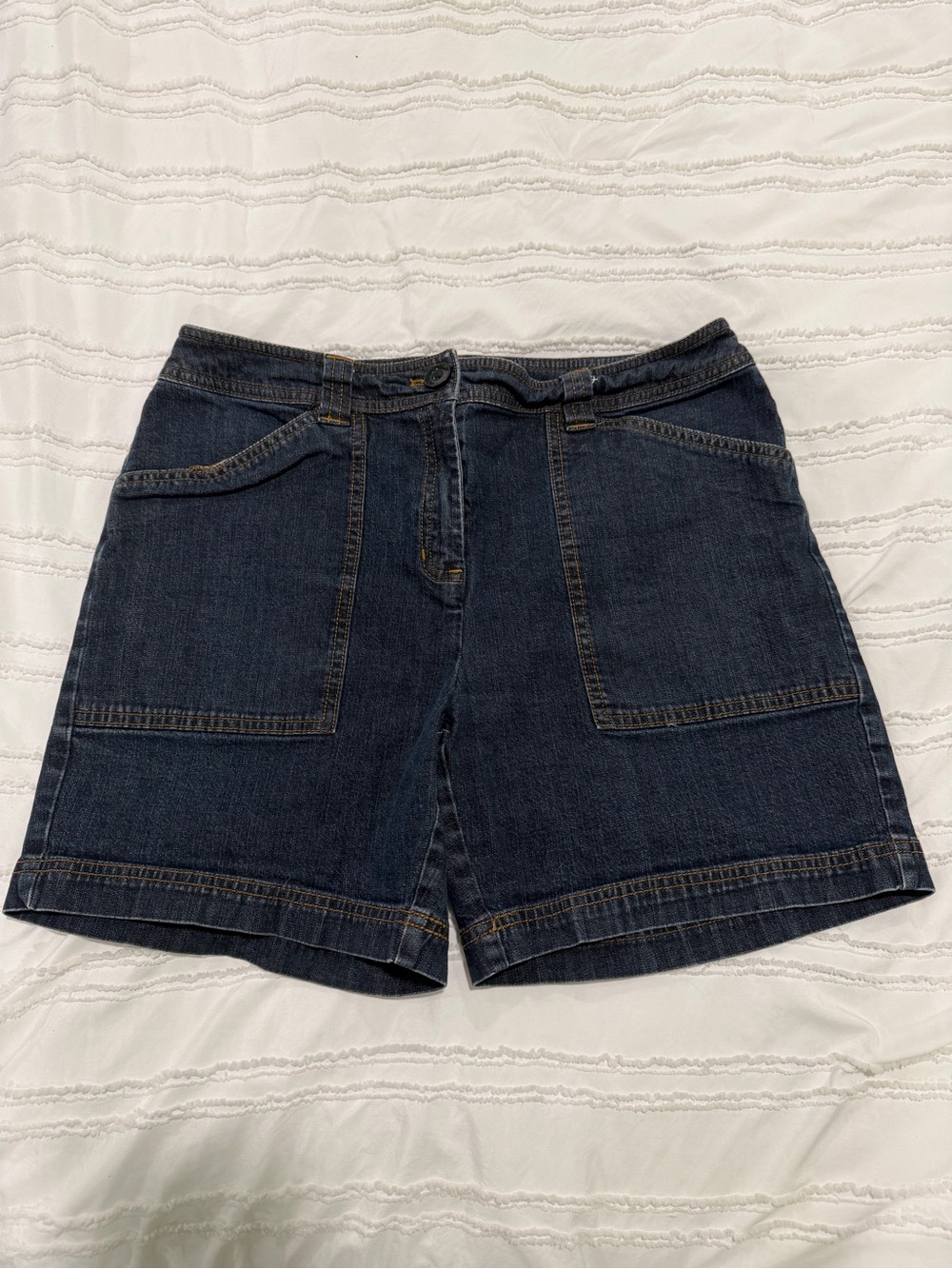 Jones New York Dark Blue Denim Patch Pocket Shorts